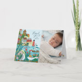沿岸村ベビーシャワー写真ありがとう カード (正面)