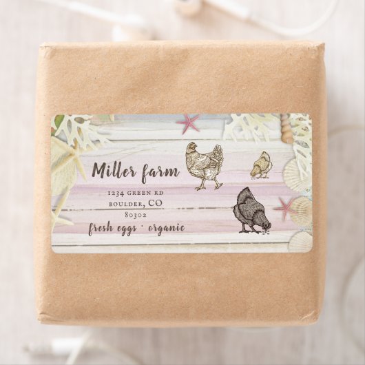 沿岸板の木のスクリプト素朴卵カートンラベル ラベル (インサイチュ)