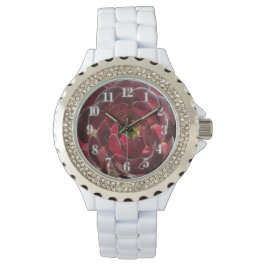 沿岸植物写真赤ブルゴーニュ多肉植物 腕時計