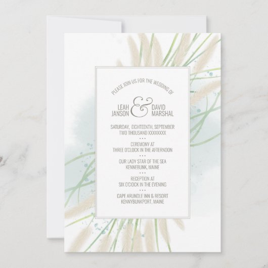 沿岸植物学結婚式招待状 招待状 (正面)