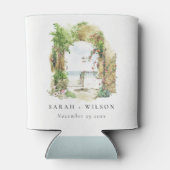 沿岸植物性アーチサンドビーチシースケープズ結婚ス 缶クーラー (裏面)