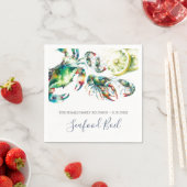 沿岸水彩シーフードパーソナライズされた スタンダードカクテルナプキン (インサイチュ)