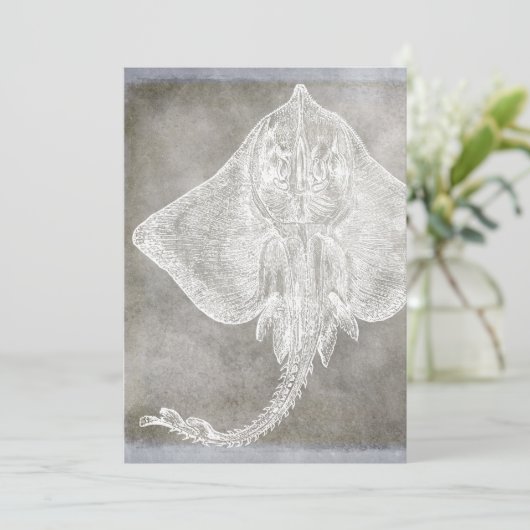 沿岸水彩スティングレイスケートピューター中性 招待状 (スタンド正面)