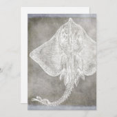 沿岸水彩スティングレイスケートピューター中性 招待状 (正面/裏面)