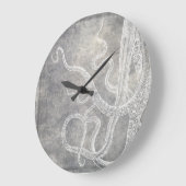沿岸水彩タコシルバーピューターニュートラルS ラージ壁時計 (傾斜)