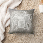 沿岸水彩タコスシルバーピューターニュートラル クッション (ブランケット)