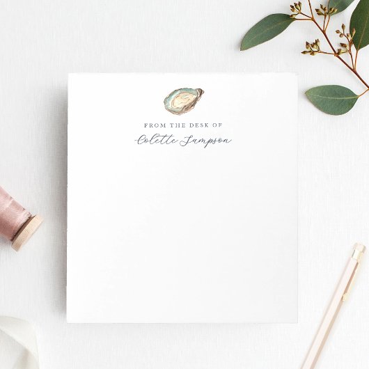 沿岸水彩パーソナライズされた牡蠣 ノートパッド