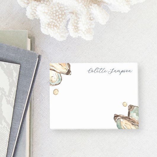 沿岸水彩パーソナライズされた牡蠣 ポストイット