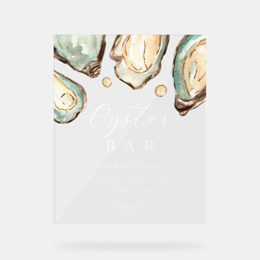 沿岸水彩牡蠣バー標識 アクリルサイン (正面)