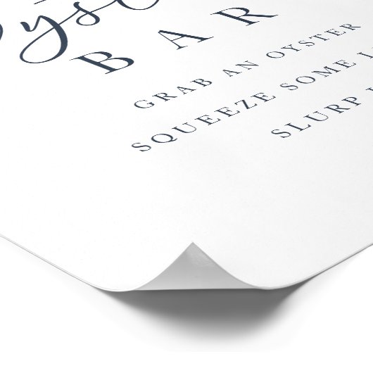 沿岸水彩牡蠣バー標識 ポスター (角)