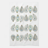 沿岸水彩牡蠣パターン キッチンタオル (縦)