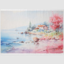 沿岸水彩色ティッシュペーパー又は織物