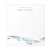 沿岸水彩魚パーソナライズされた ノートパッド (正面)