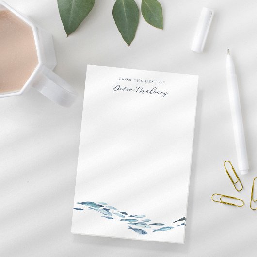 沿岸水彩魚パーソナライズされた ポストイット