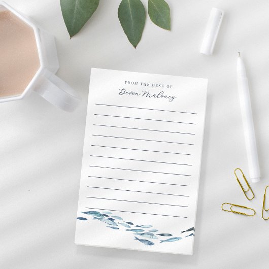 沿岸水彩魚パーソナライズされた ポストイット
