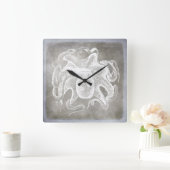 沿岸水色タコ銀色プーターニュートラル スクエア壁時計 (ホーム)