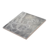 沿岸水色タコ銀色プーターニュートラル タイル (側面)