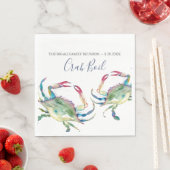 沿岸水色ブルーカニパーソナライズされた スタンダードランチョンナプキン (インサイチュ)