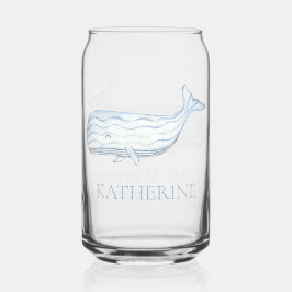 沿岸水色ブルーホエーパーソナライズされたル ガラス缶