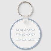 沿岸水色ブルーホエーパーソナライズされたル キーホルダー (裏面)