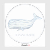 沿岸水色ブルーホエーパーソナライズされたル シール (シート)