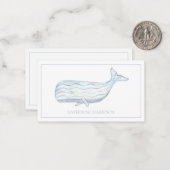 沿岸水色ブルーホエーパーソナライズされたル ノートカード (正面/裏面インサイチュ)