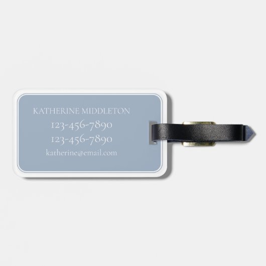 沿岸水色ブルーホエーパーソナライズされたル ラゲッジタグ (裏面横)