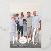 沿岸水路 | Vertical Christmas Photo Silver 箔シーズンカード (正面)