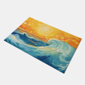 沿岸油彩画の日波 ドアマット (アングル)