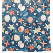 沿岸波と海のシャワーカーテン