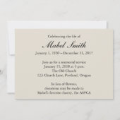 沿岸波の告別式の発表 招待状 (裏面)