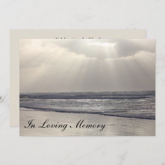 沿岸波の告別式の発表 招待状 (正面/裏面)