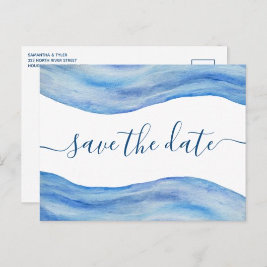 沿岸波の水の色は、日付はがきを保存 ポストカード (正面/裏面)