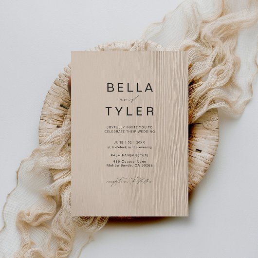 沿岸流木砂ビーチモダン海結婚ズ 招待状