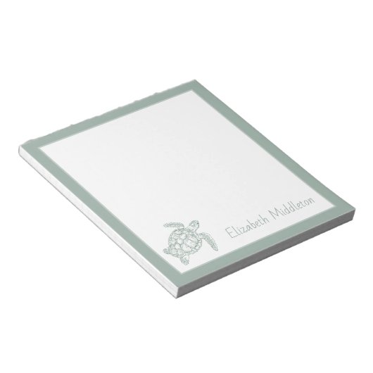 沿岸海ウミガメパーソナライズされた ノートパッド (アングル)