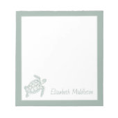 沿岸海ウミガメパーソナライズされた ノートパッド (正面)