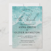 沿岸海ビーチサマーモダン結婚ズ 招待状 (正面)