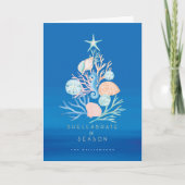 沿岸海ビーチシーシェルクリスマスツリー シーズンカード (正面)