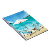 沿岸海ビーチシーン2ビーチ椅子 ノートブック (右側)