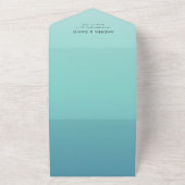 沿岸海ビーチティール（緑がかった色）シーレイクフォト結婚ズ オールインワン招待状 (外側)