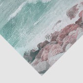 沿岸海ビーチ波ティール（緑がかった色）白航海の 薄葉紙 (詳細)