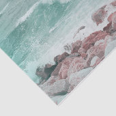 沿岸海ビーチ波ティール(緑がかった色)白航海の 薄葉紙 (詳細)