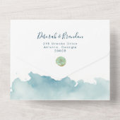 沿岸海ビーチ結婚式 オールインワン招待状 (裏面)