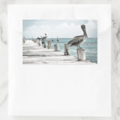 沿岸海ペリカン 長方形シール (バッグ)