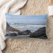 沿岸海ロック転がショアの波 ランバークッション (ブランケット)