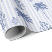 沿岸海事青パタストライプのーン ラッピングペーパー (ロールコーナー)