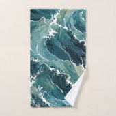 沿岸海域抽象芸術 バスタオルセット (ハンドタオル)