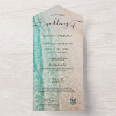 沿岸海夏のビーチ目的地の結婚式 オールインワン招待状 (内側)