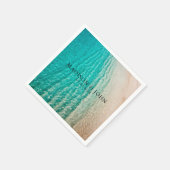 沿岸海夏のビーチ目的地の結婚式 スタンダードカクテルナプキン (角)