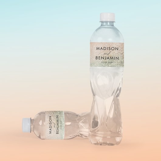 沿岸海夏のビーチ目的地の結婚式 ペットボトルラベル